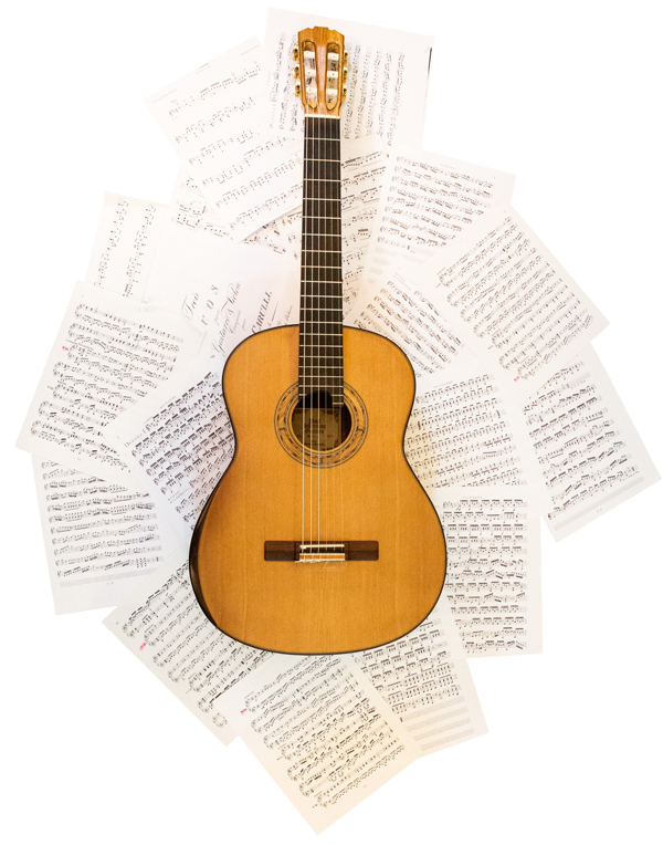 Classical guitarist playing